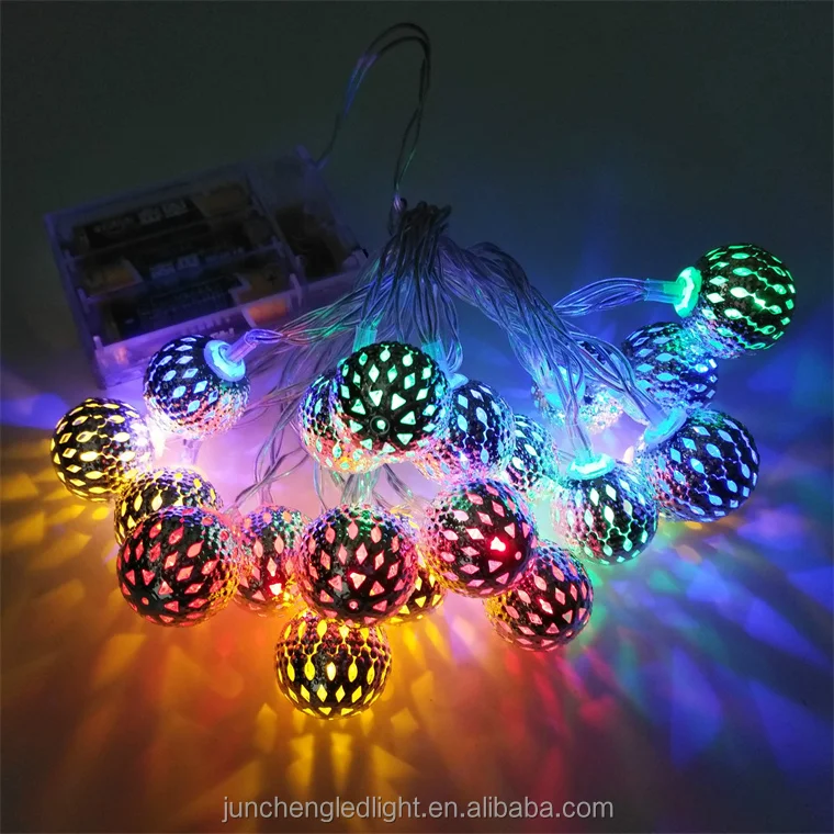 Christmas Tree Decoration Globe String Light Metal Ball Led Fairy Light Decorative Lamp for Bedroom Garden Party Wedding