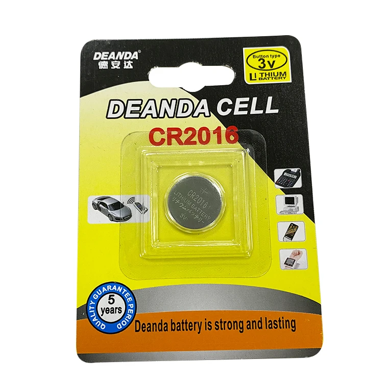 High capacity CR2016 75mAh 3.0V portable button cell  Lithium ion batteries