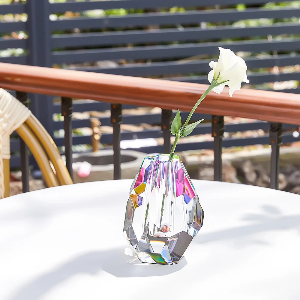 Custom Modern Crystal Glass Flower Vase Nordic Style Wedding Souvenirs