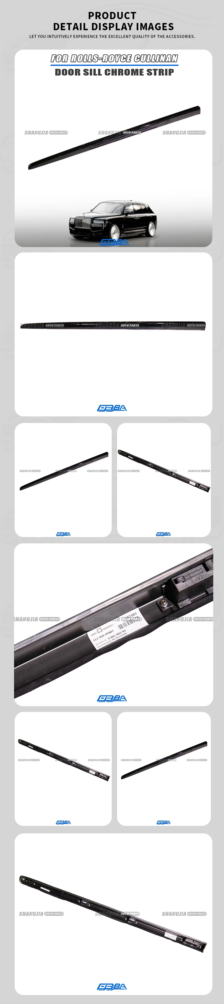 product body kit stainless steel chrome plating car door bright trim for rolls royce cullinan 51117448582 door chrome strip high quality724-1
