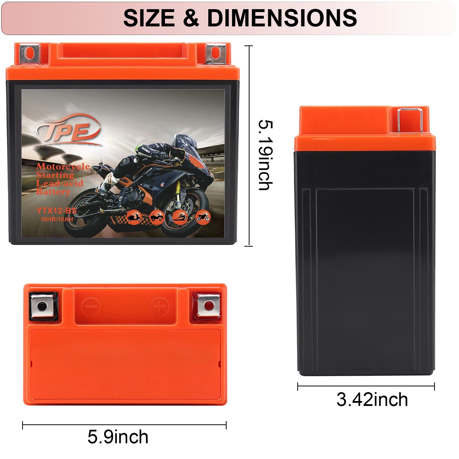 Started Battery YTX12-BS 12V Battery-AGM Battery+Maintainer for Motorcycle , Electric Bike , Scooters & Powersport Vehicles. factory