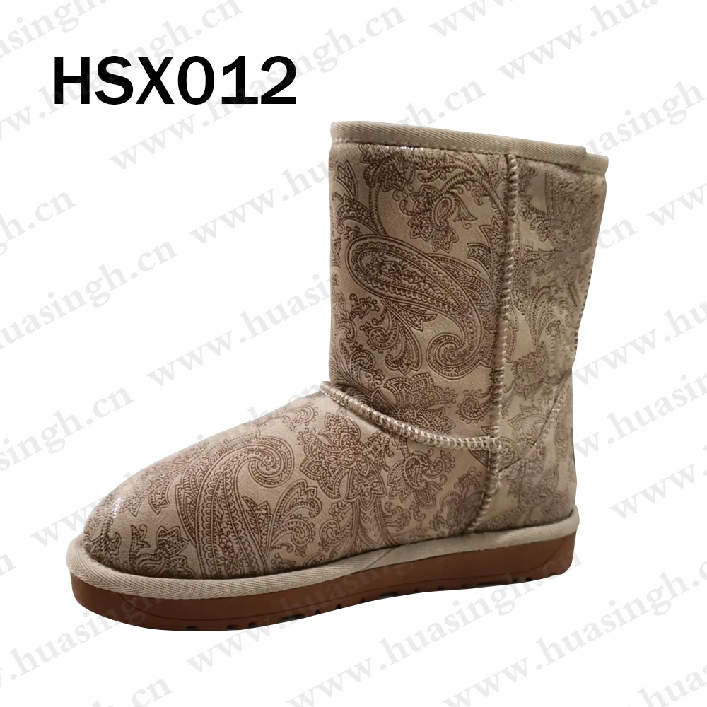LXG,factory Support Custom Anti-slip TPR Outsole Snow Boots Cold Resistant Easy Take off Winter Boots for Lady HSX012