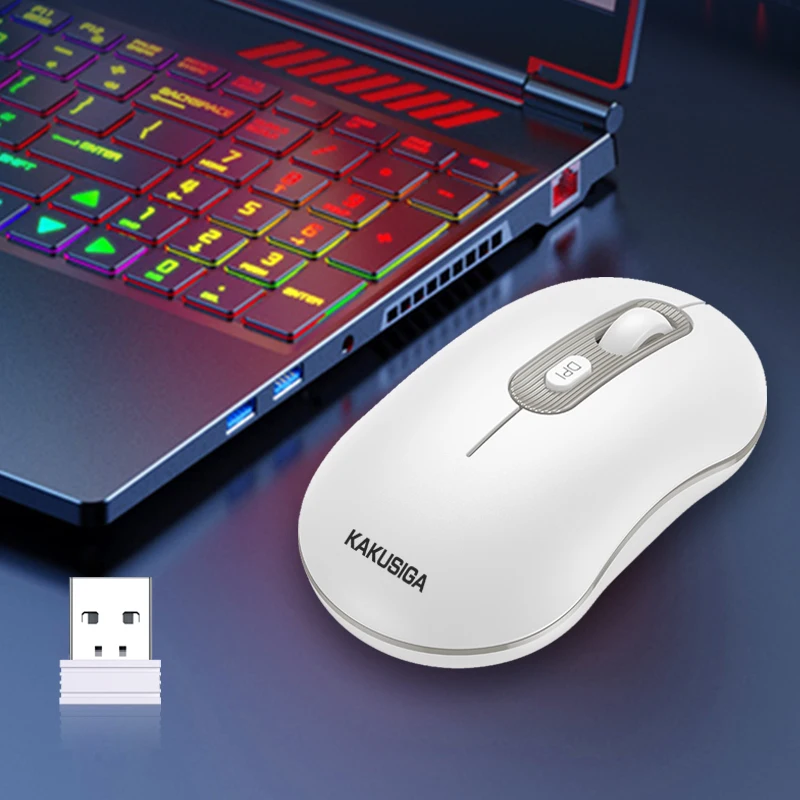 KAKUSIGA Wireless Optical Mouse 4D Button High Sensitivity USB Mouse for Business Office or Games