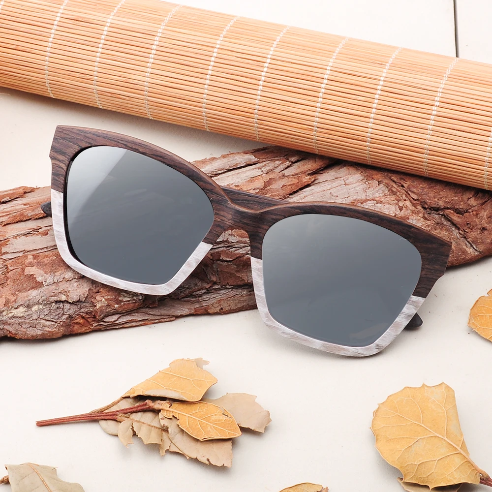 Unique Stone Wood Sunglasses Customized Wooden Frame Sea Shell Sun Glasses