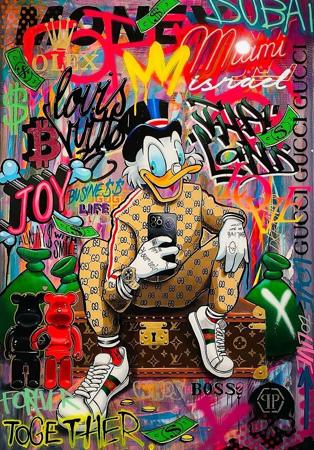 Wholesale Cartoon Duck Graffiti Money Wall Art Pictures and Street