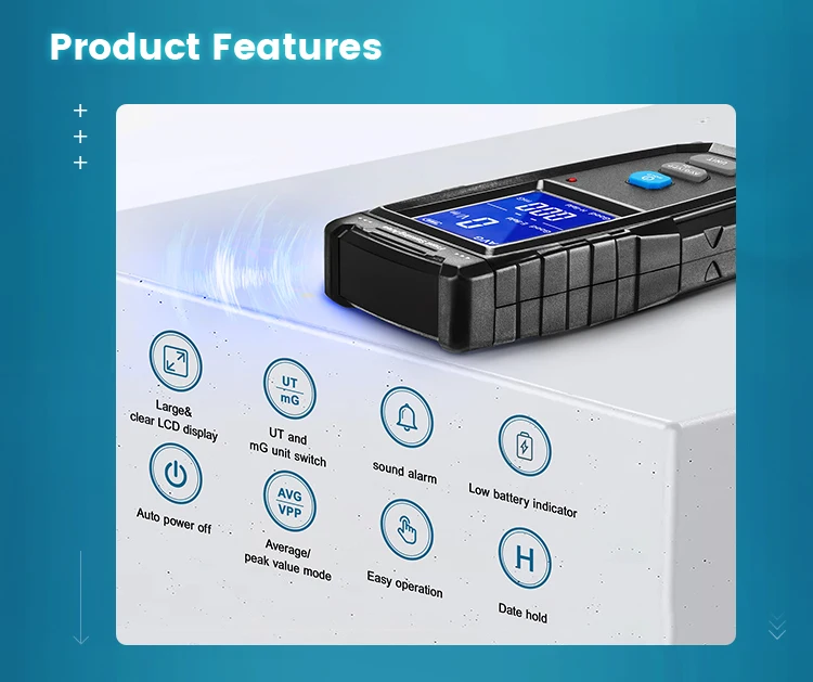Rt100 Emf Meter,Rechargeable Digital Field Radiation