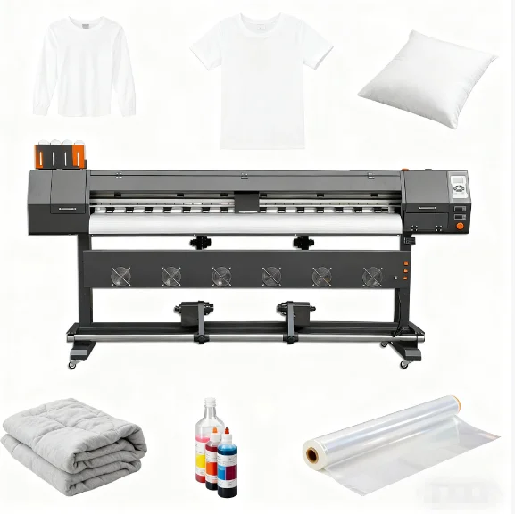 Factory Direct 1.9m Automatic Inkjet Printer 1.8m Sublimation Paper Plotter Machine for Polyester Fabric 1-Year Warranty Solvent