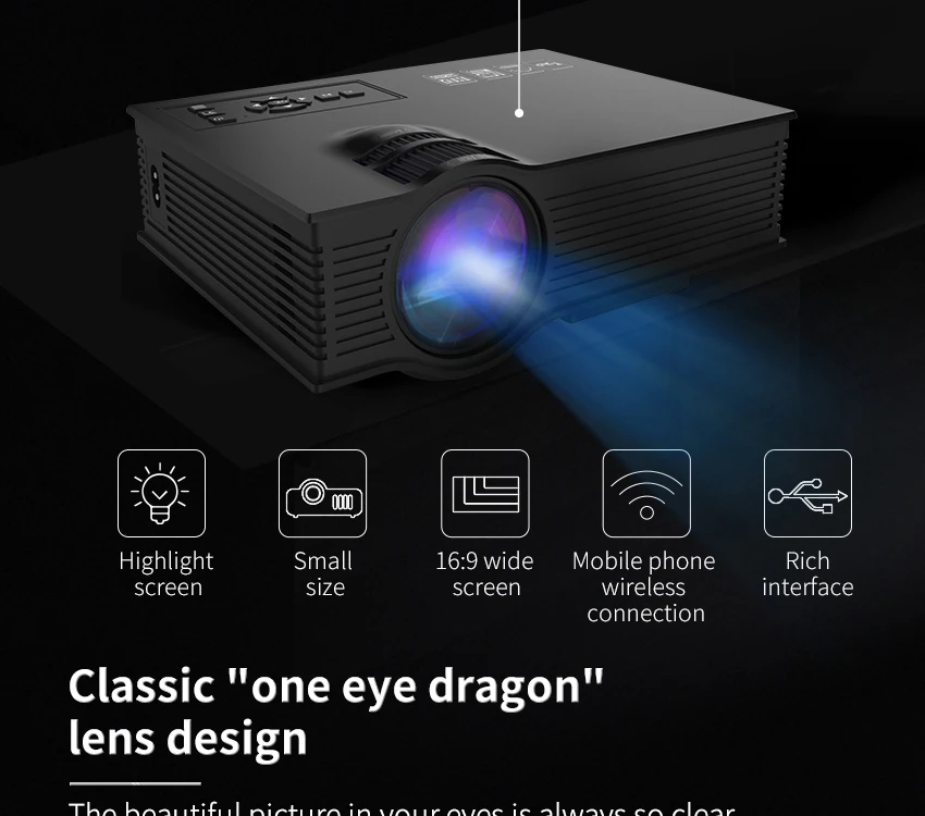 Factory Price Projector with Full  1080p Home Cinema Portable Projector UC68