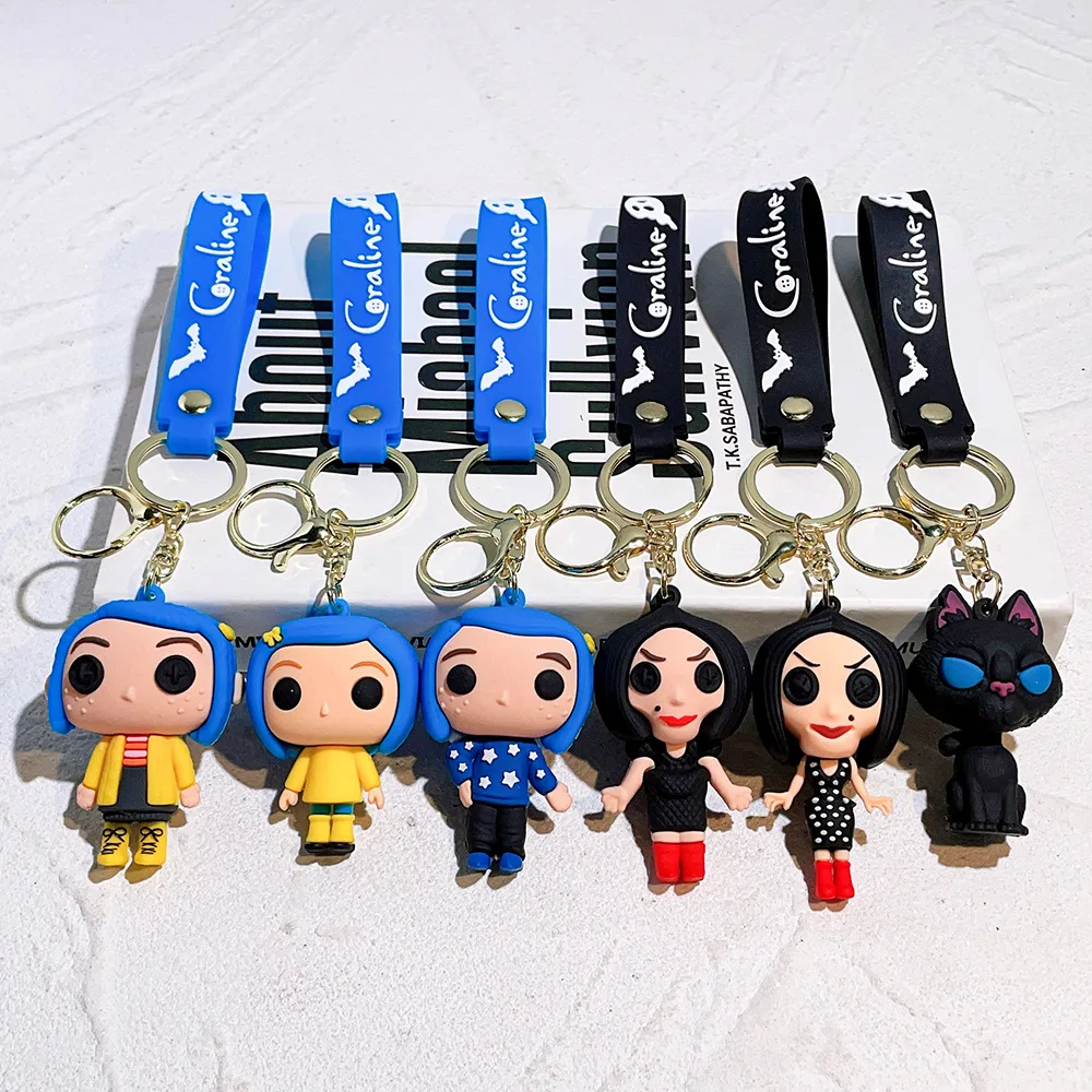 6 Designs New Coraline & The Secret Door Anime Pvc Figure Keychain ...