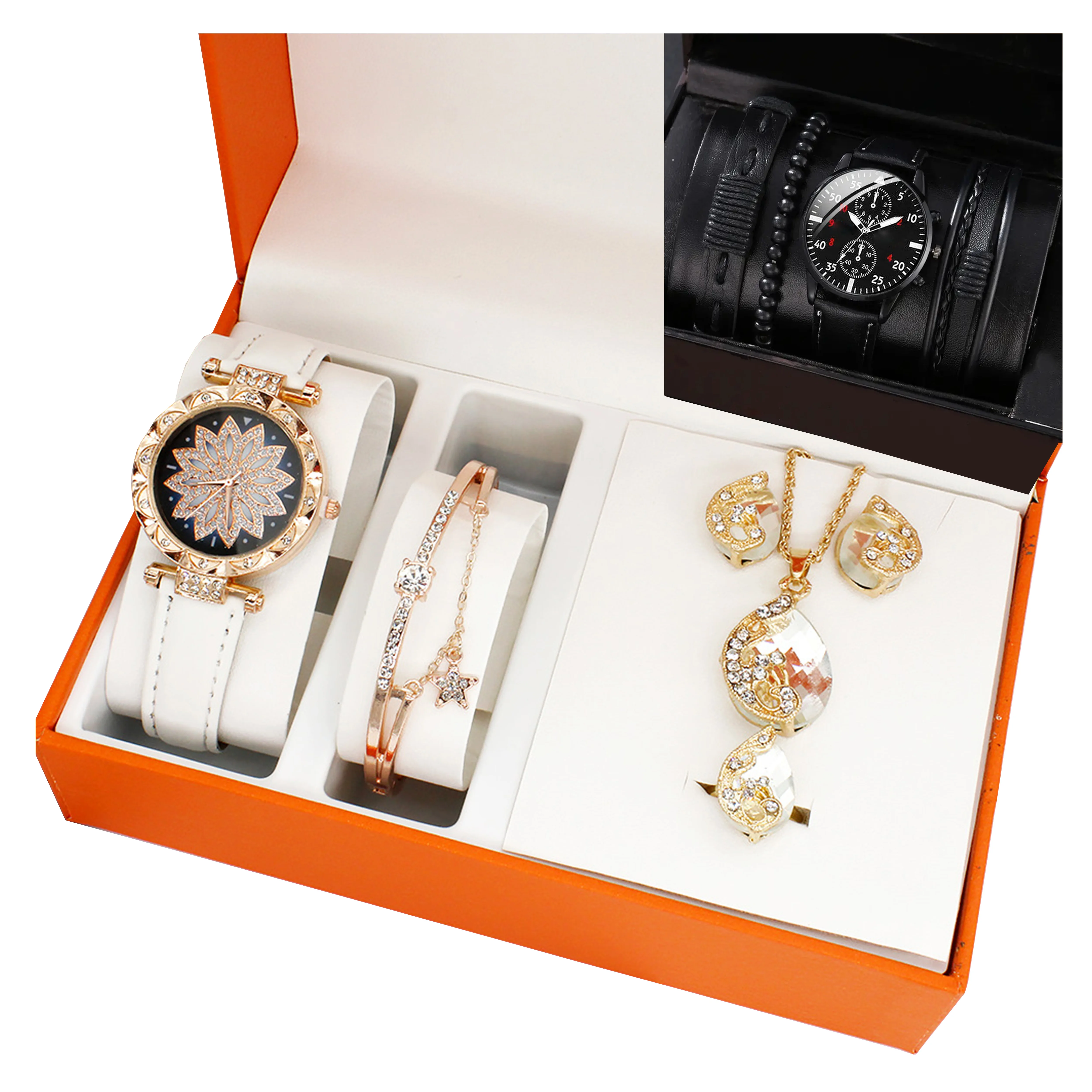 Promotional luxury valentines day business wedding gifts gift sets set for men women watch jewelry 2024 new product ideas 2024