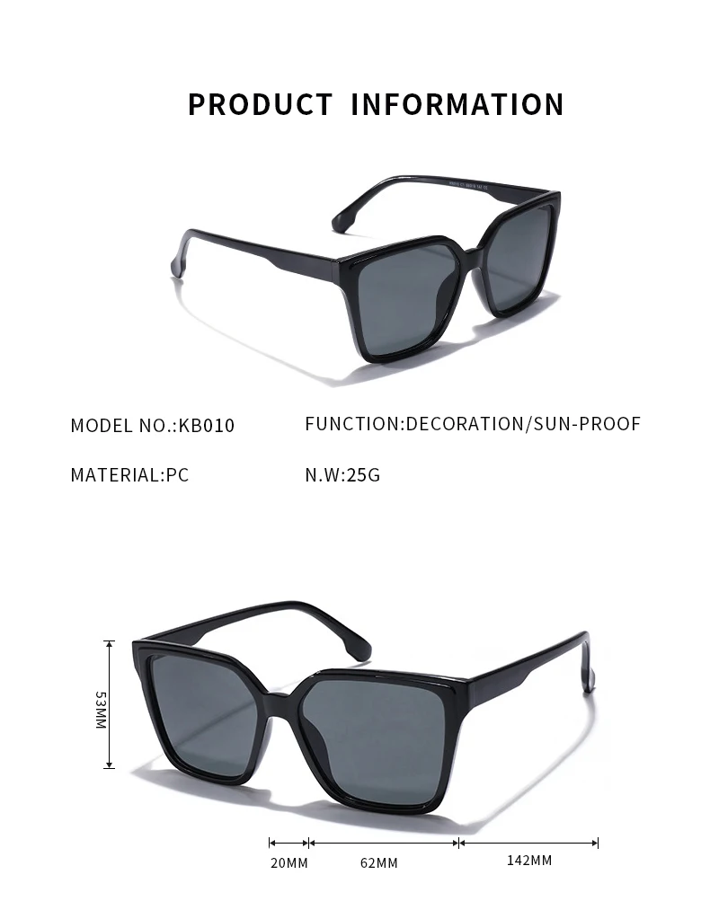 Trendy 2022 Wholesale Designer Inspired Recycled Plastic Lady Big Frame