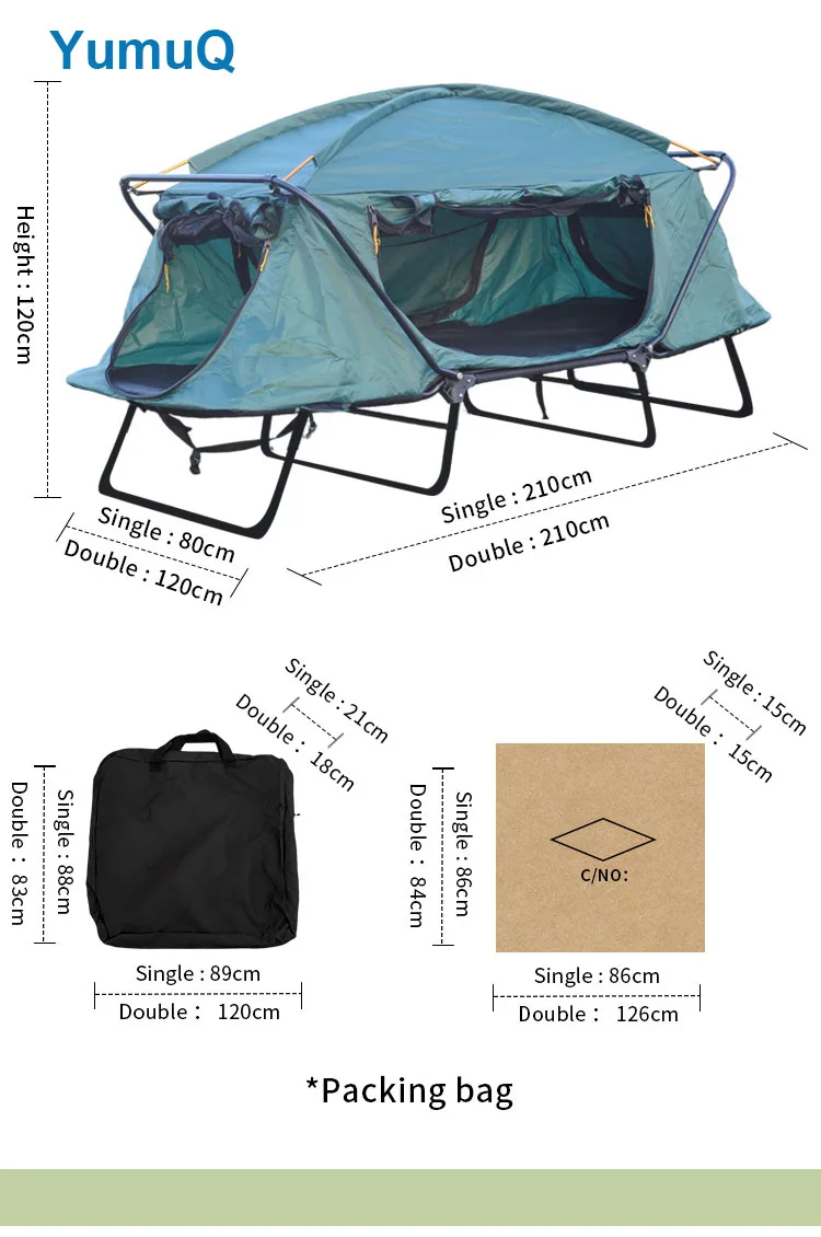 Yumuq 210cm 2 Person 200d Oxford Pu Coated Foldable Automatic Pop Up