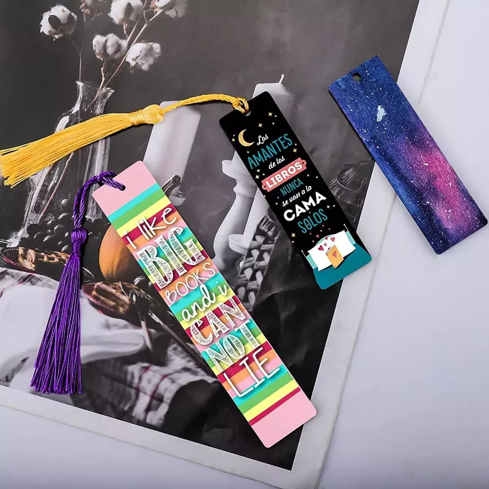 Sublimation Blanks Heat Transfer MDF DIY Bookmark With Tassel