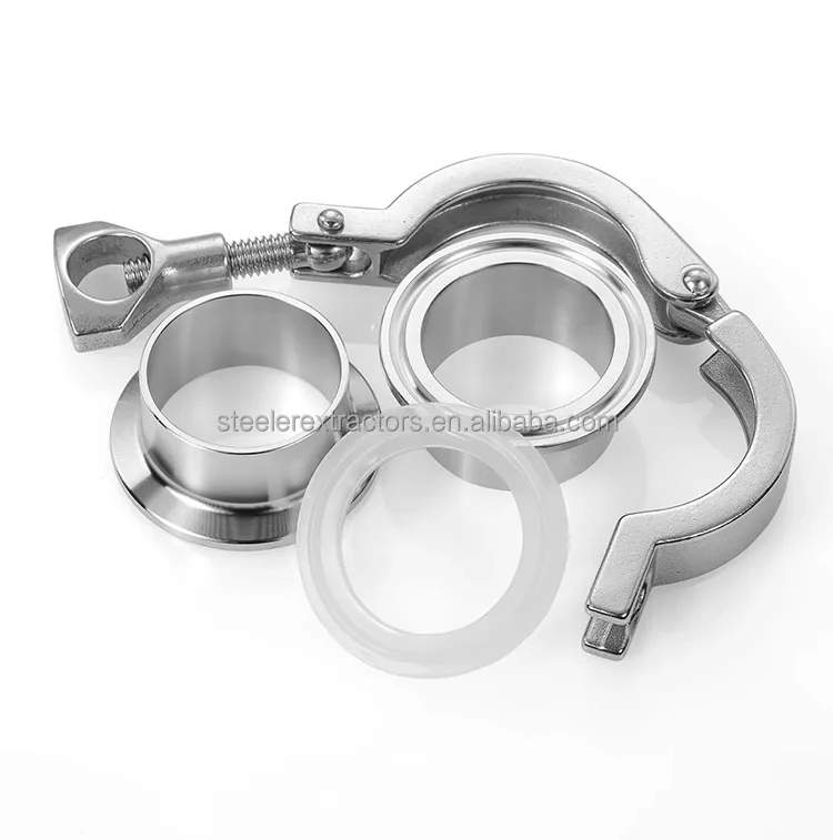 32mm x F 50.5mm SS304 triclamp Flange Pipe Weld Ferrule + Tri Clam Fit Tube 304ステンレス鋼管継手セット108mmパイプOD 4 "Tri Clamp Weld Ferrule + Tri Clam