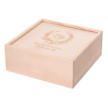 Wooden Pull-out Lid Gift Box, Souvenir Wooden Box Storage Box, Cosmetics, Accessories and Sundries Sorting Desktop Storage Box