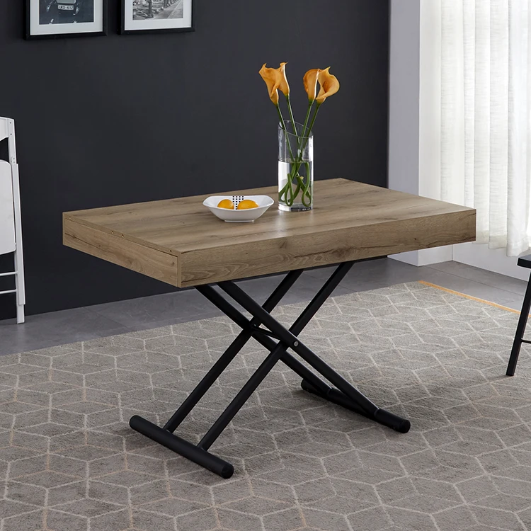 Height Changeable Convertible Long Dining Table Extendable Coffee Table