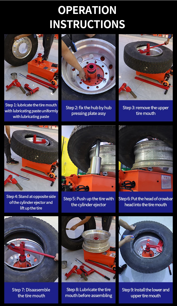 truck tire changer mount demount tool