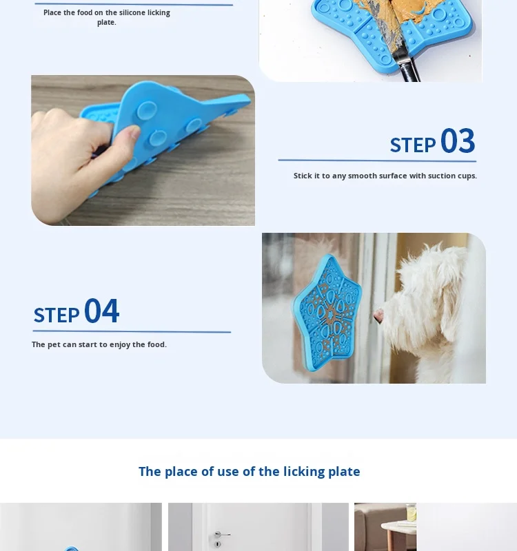 Five-Pointed Star Silicone Suction Cup Food Tray Dog Bowl Slow Food Bowl with Pet Licking Mat Pet Supplies for Cats & Dogs details