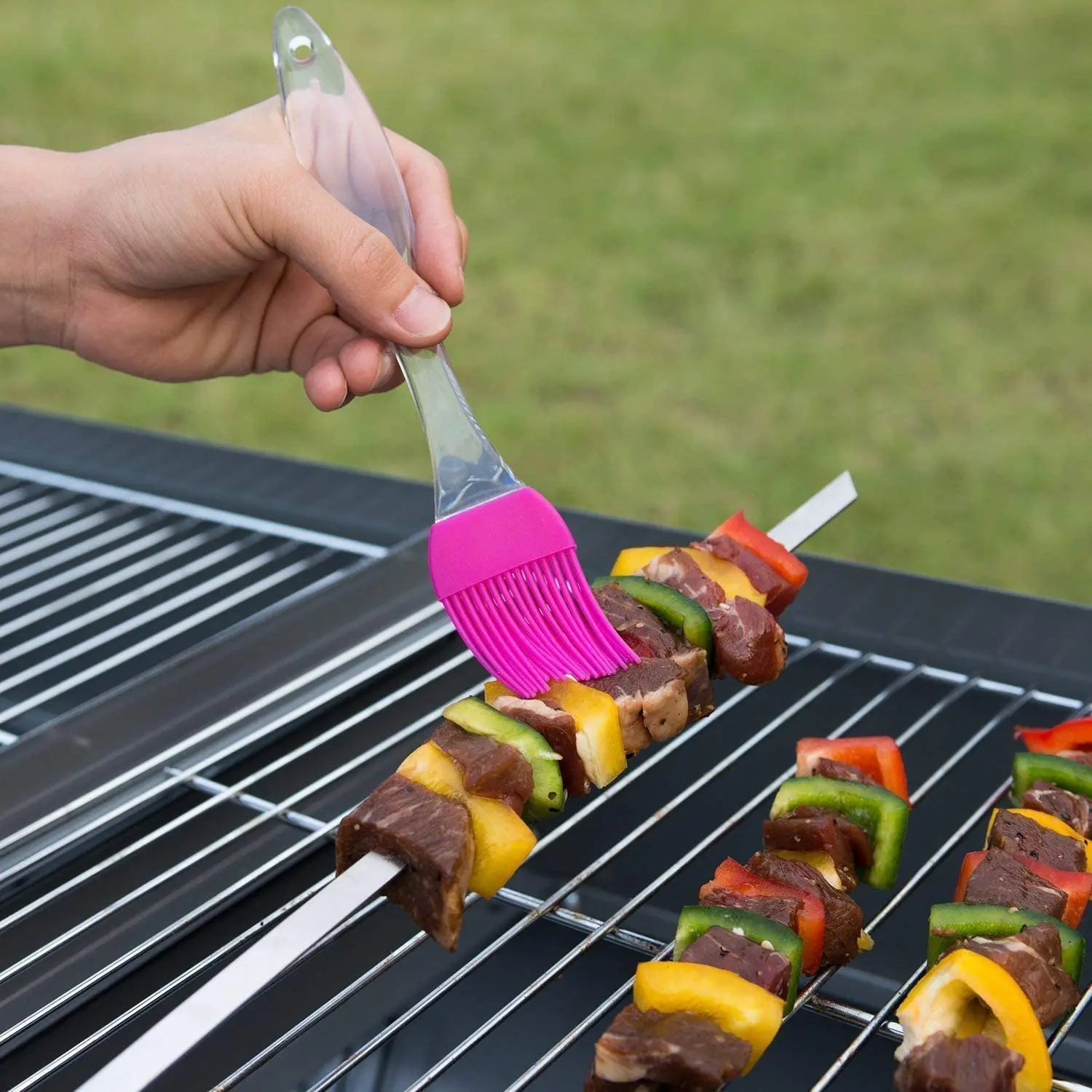 Basting Brush Silicone, Pastry Baking Brush BBQ Sauce Marinade Meat Glazing Oil Brush details
