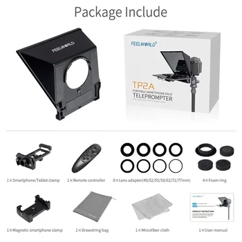 FEELWORLD Mini Teleprompter Support up to 8" Smartphone/Tablet Prompting Smartphone DSLR Shooting with Teleprompter Glass product image