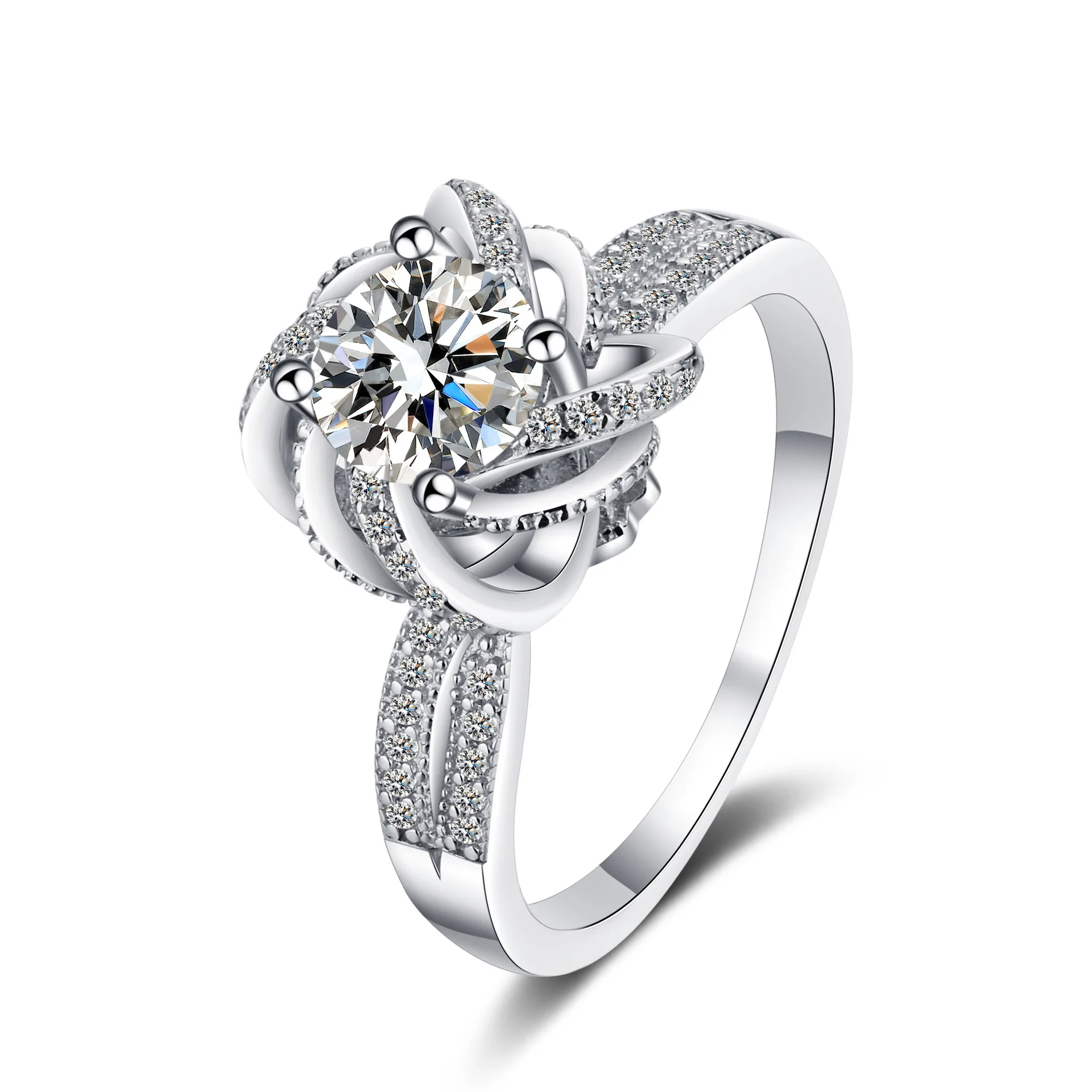 Wholesale Price 925 Sterling Silver Platinum Plated Ring