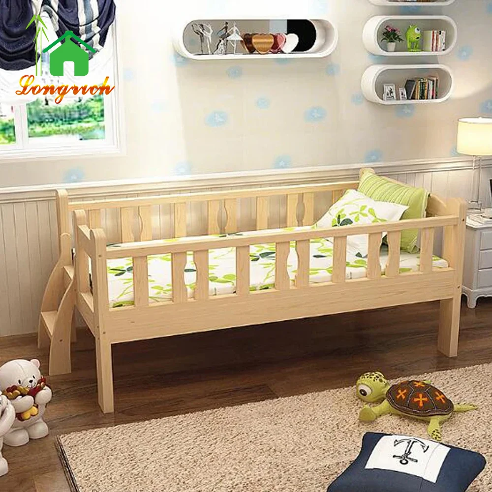 Bedroom Full Size Wooden Kids Teens Toddler Cabin Daybed Twin Modern European Floor Platform Bed Fence Guardrails Door School