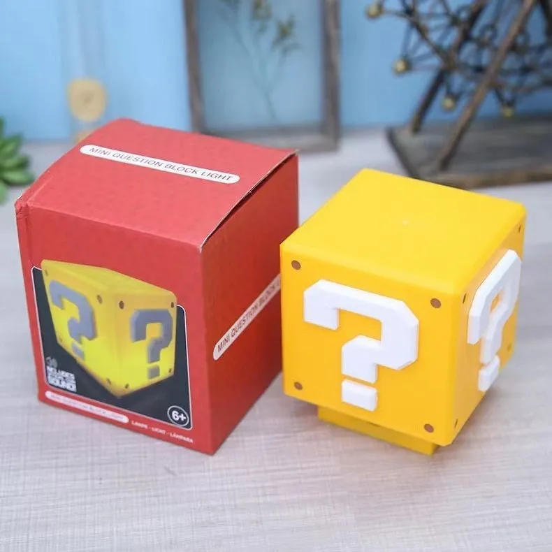 Classic Led Desk Table Rechargeable Small Gift Mario Bros Block Brick Question Desktop Bedside Night Light Super Mario Lamps
