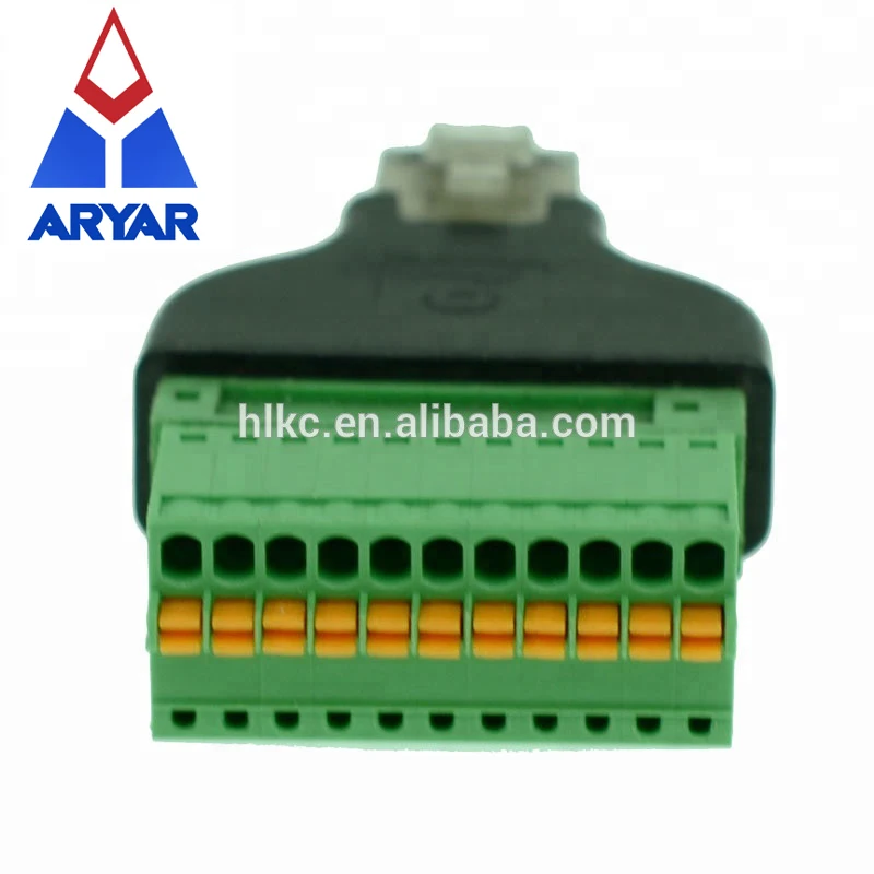 RJ50 10P10C Plug Shielded 10 Pin Connector To10pin Terminal Block