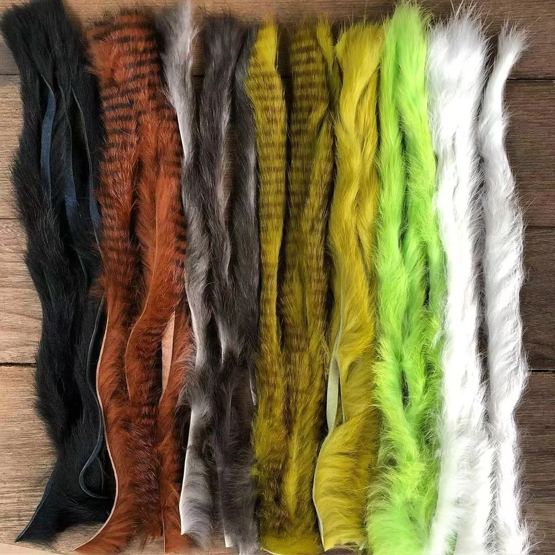 Wholesale 1m/0.5mm 1m/0.3mm Colorful Fly Tying Rabbit Strips For Fly