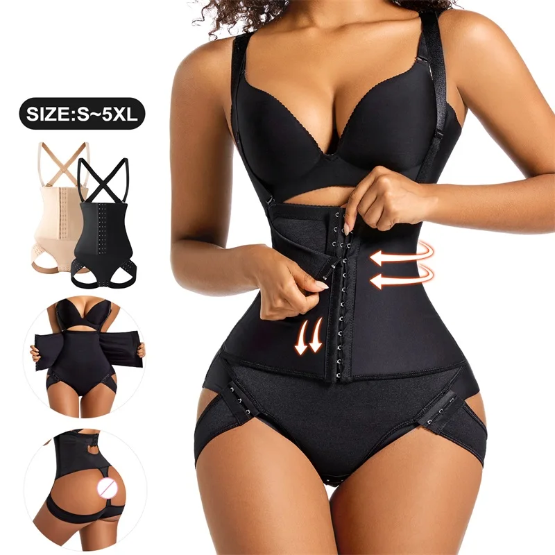 Women Tummy Control Panties Shaper Shoulder Strap Trainer Butt Lift Pull Body Corset Shaping Underwear Waist Trainer Shapewear details