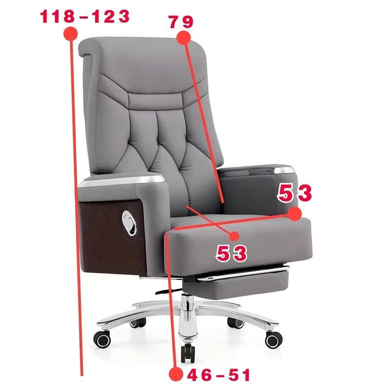 Modern Leather Comfortable Seat Computer Luxury Office Executive Manager Swivel Chairs Sillas De with Footrest Wheels Furniture image 6