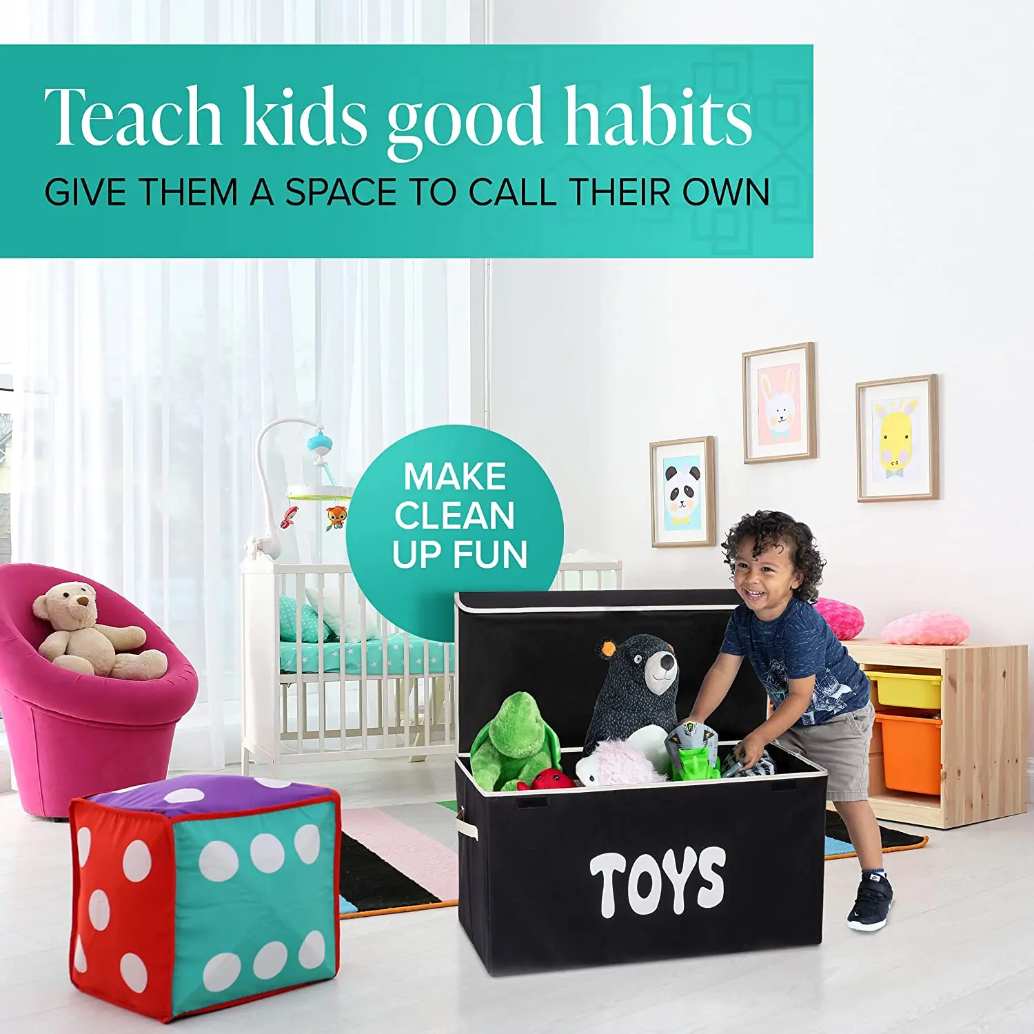 玩具箱 Large Foldable Toy Storage Box - Save Space & Fun Gifts
