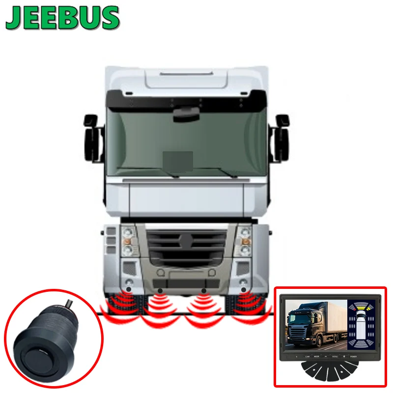8 Sensors with Backup Car View Reverse Camera  Ultrasonic Digital Visual Radar Parking Sensor Monitor System