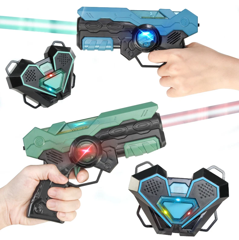 Ledレーザー射撃ターゲットセット2個の銃とレーザーセンサー