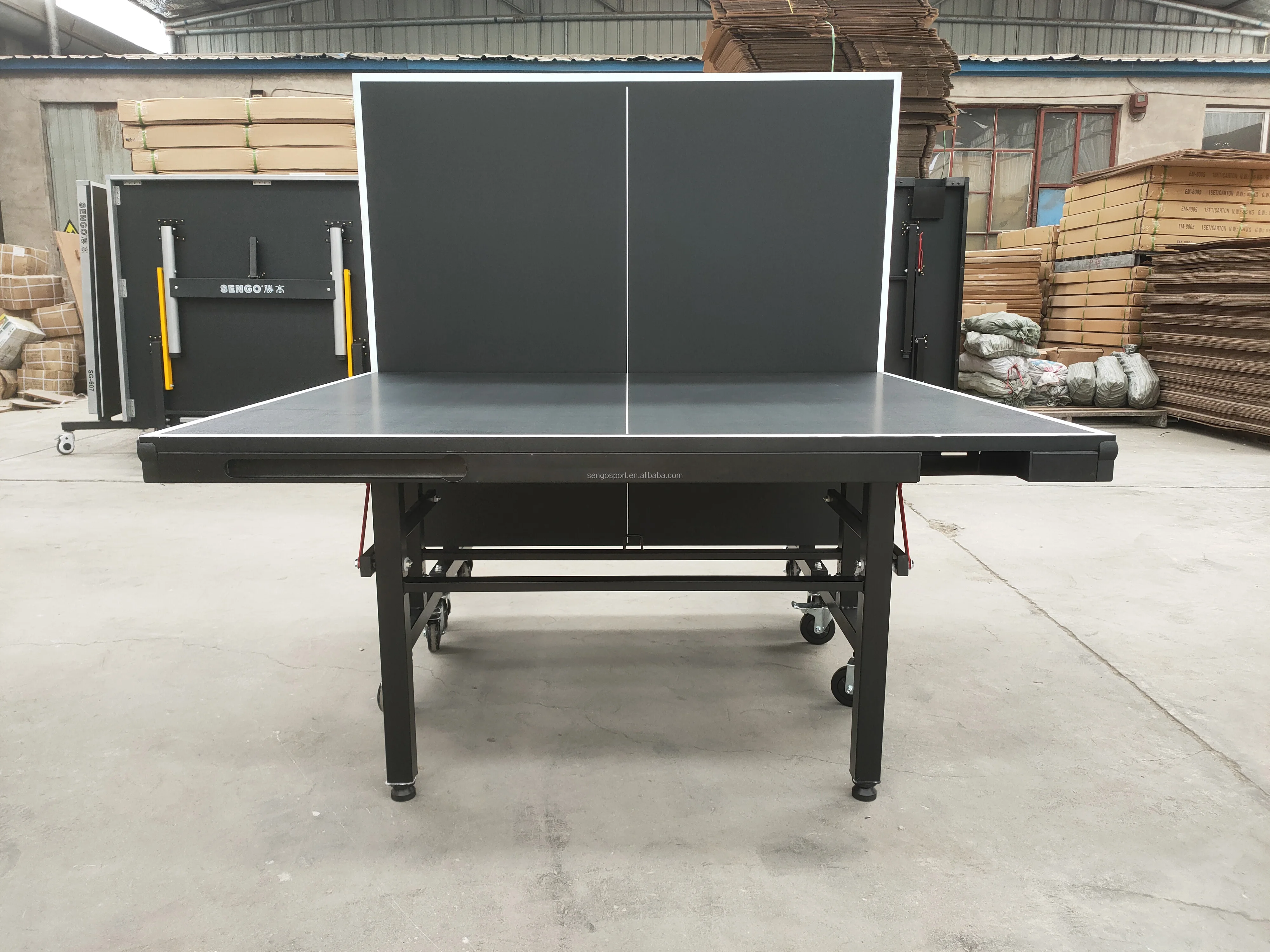 Factory Direct Sell Pingpong Table Black 25mm Top Table Tennis Table