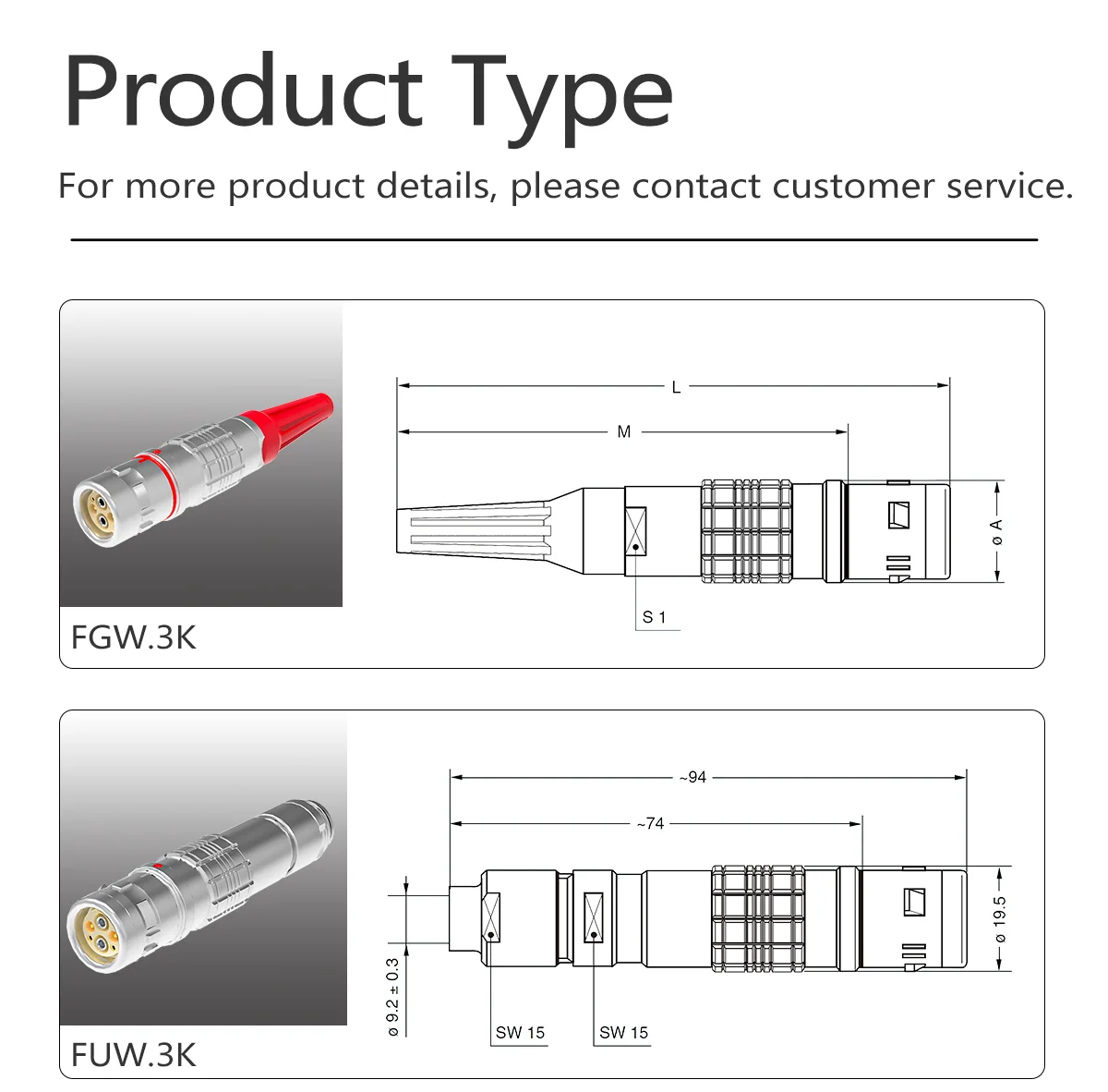 3K.93C Series Optoelectronic Hybrid Self-Locking Connector 3K.93C Plug and Socket for Signal Transmission