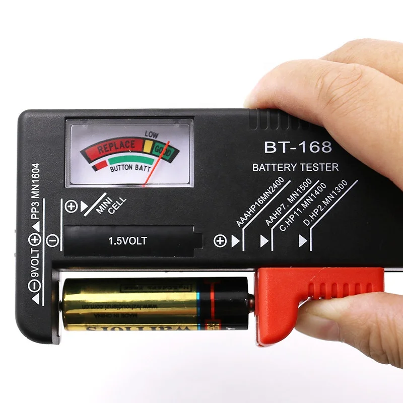 BT-168D Digital Voltage Tester Battery Meter Electronic Battery Power Measure Checker Battery Tester For 9V 1.5V 2A 3A Cell C D