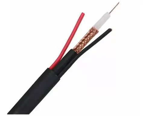 كابل Coaxial RF RG6+2C مدمج مع كابل الطاقة لأغراض المراقبة الشاملة