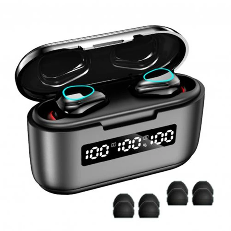 2021 G40 TWS Wireless Earphones LED Three-Screen Display headphones with microphone usb Earbuds for drop shipping agent