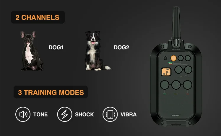Rechargeable Waterproof Dog Shock Collars Electric Dog Training Collar for Dog Trainer