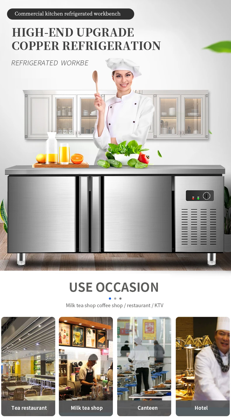 Factory Stainless Steel Workbench Chest Chiller Table Top Freezer ...