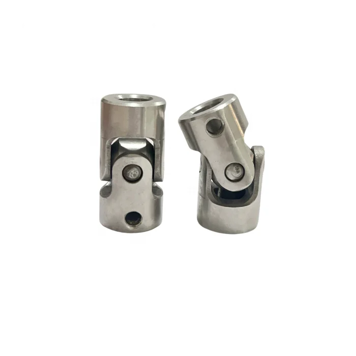 Small Stainless Steel Universal Cardan Joint Pin Block Bearing Single Universal Joint for 8mm Shaft for Food CNC Machining