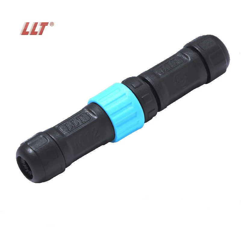 LLT M12 Ip67 Ip68 2 Pin 3 Pin 4 Pin Push Quick Lock Waterproof Connector Field Assembly