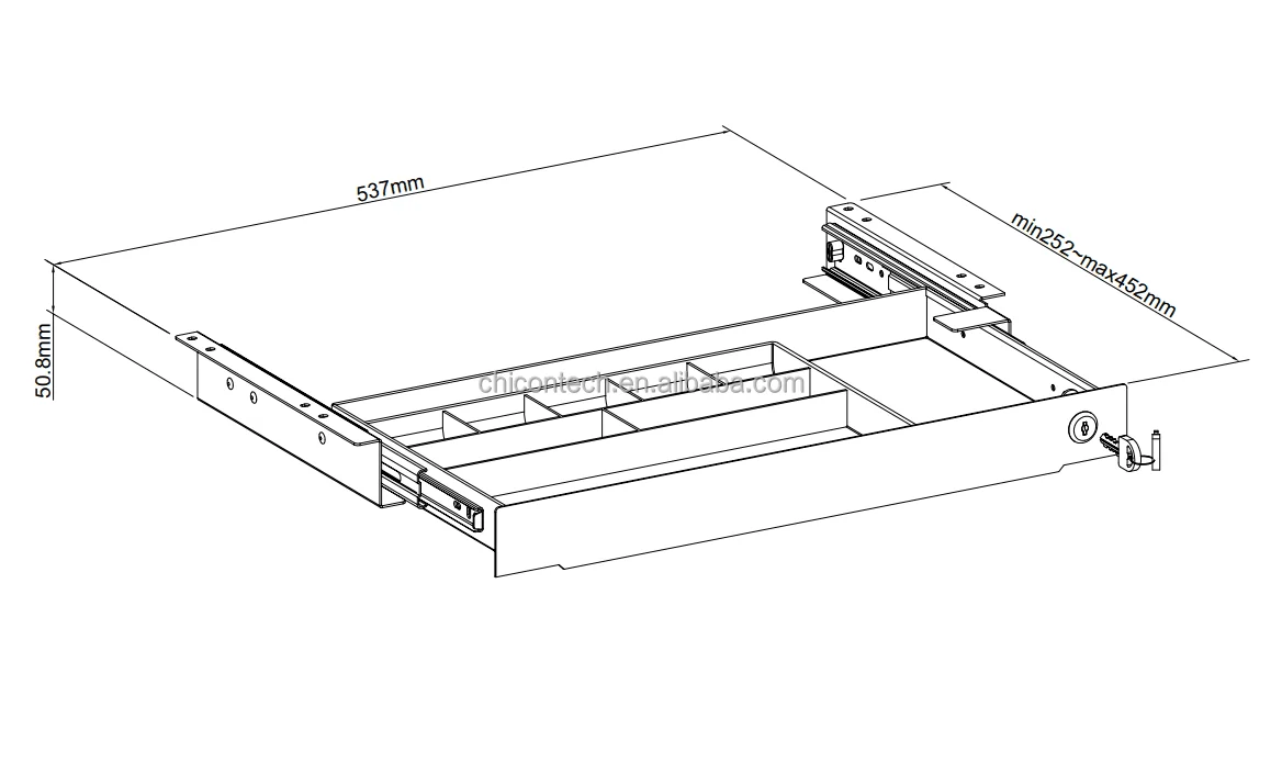 Under Desk Pullout Drawer Kit With Laptop And Tablet Shelf Office