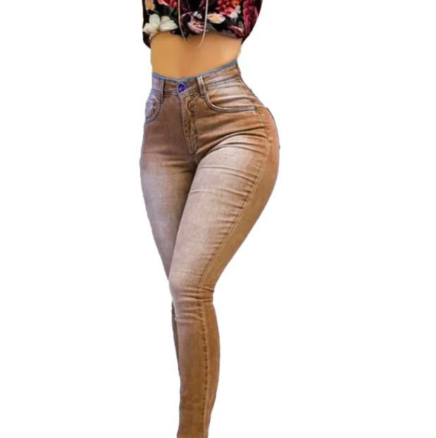 Custom Jeans 2024 Manufacturer Provides Highwaist Women's Denim Pencil Pants Women's Jeans Skinny manufacture