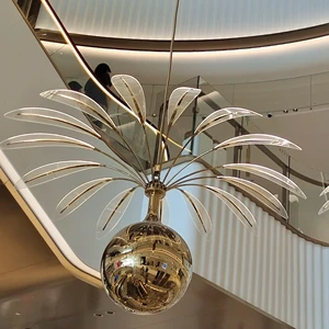 Mechanical Engineering Flower Lamp Ceiling Peony Flower Pendant Lights Dynamic Flower up Down Hotel Chandelier