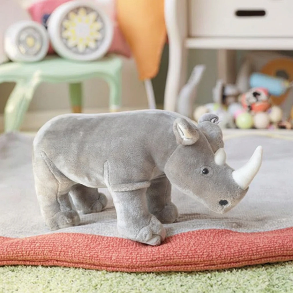 Custom New Design Lifelike Custom Plush Rhinoceros Baby Funny Soft Chair Toys Stuffed Animal Creative Plush Toys