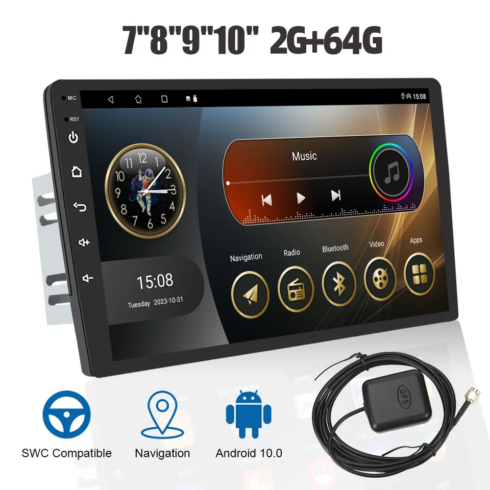 Touch Screen 2+32g Car Player Android 12 Car Multimedia Player 9/10 Inch Radio Stereo Audio Head