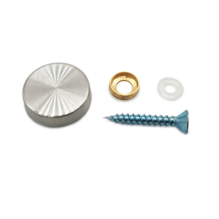 20 Viti A Specchio In Acciaio Inox Ø10mm - Con Rondelle E Tappi Decorativi Per Vetro, Legno, Specchi - Foto 7