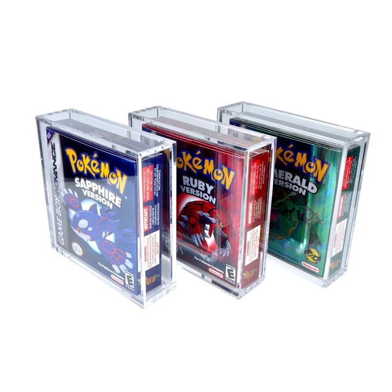 Custom Gameboy GBA GBC Game Box Acrylic Display Case With  Strong Magnet Lid for Acrylic Pokemon Booster Box